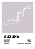 plakat: suzuka circuit - dusty lilac-Formel 1-A1two3