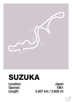 plakat: suzuka circuit - dusty lilac-Formel 1-A1two3