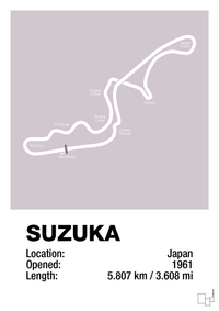 plakat: suzuka circuit - dusty lilac