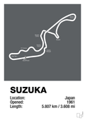 plakat: suzuka circuit - graphic charcoal-Formel 1-A1two3