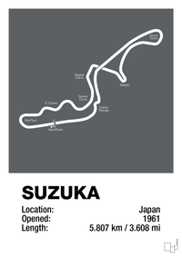 plakat: suzuka circuit - graphic charcoal