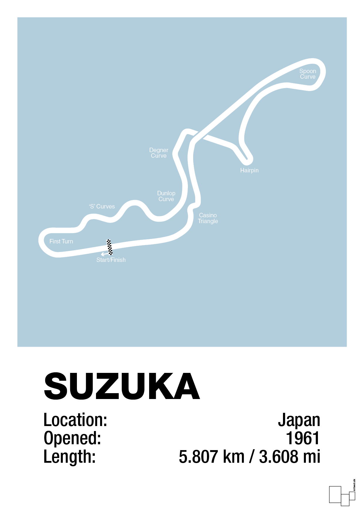 plakat: suzuka circuit - heavenly blue-Formel 1-A1two3