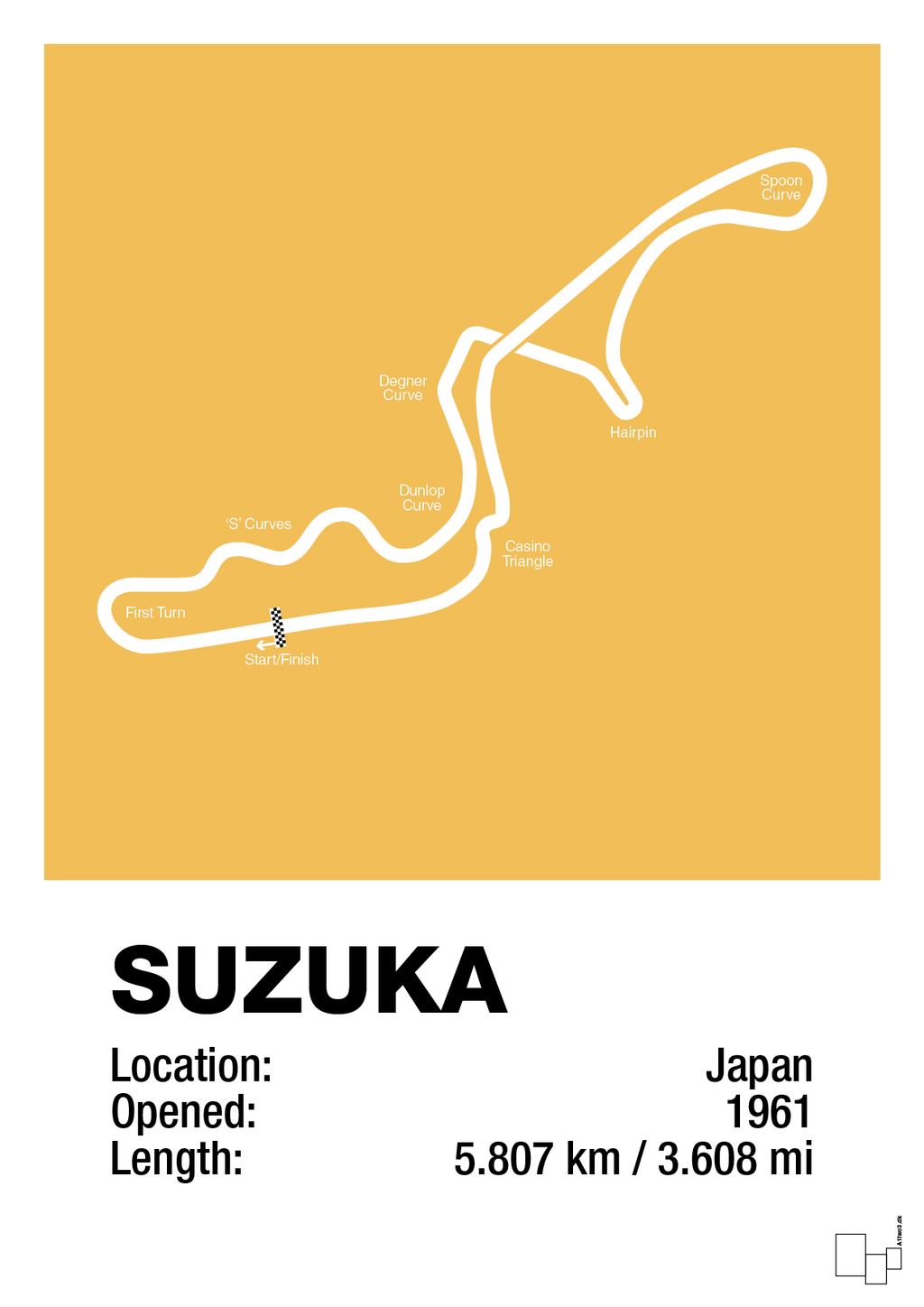 plakat: suzuka circuit - honeycomb-Formel 1-A1two3