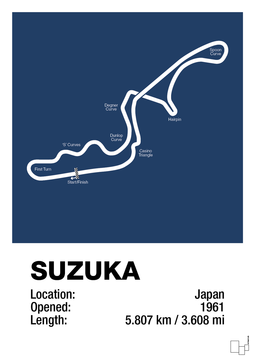 plakat: suzuka circuit - lapis blue-Formel 1-A1two3