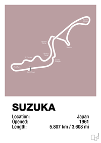 plakat: suzuka circuit - light rose
