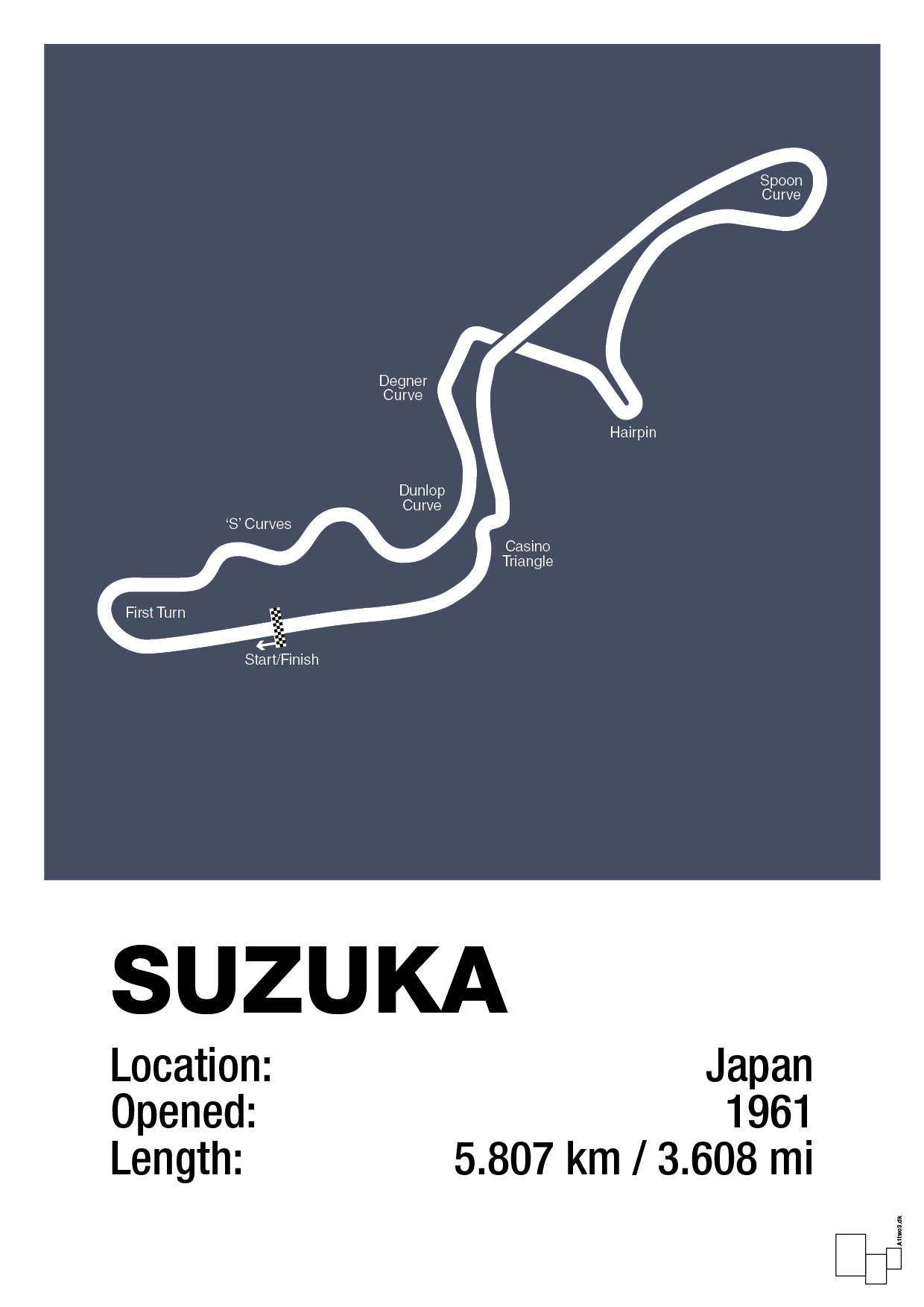 plakat: suzuka circuit - petrol-Formel 1-A1two3