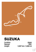 plakat: suzuka circuit - rumba orange-Formel 1-A1two3