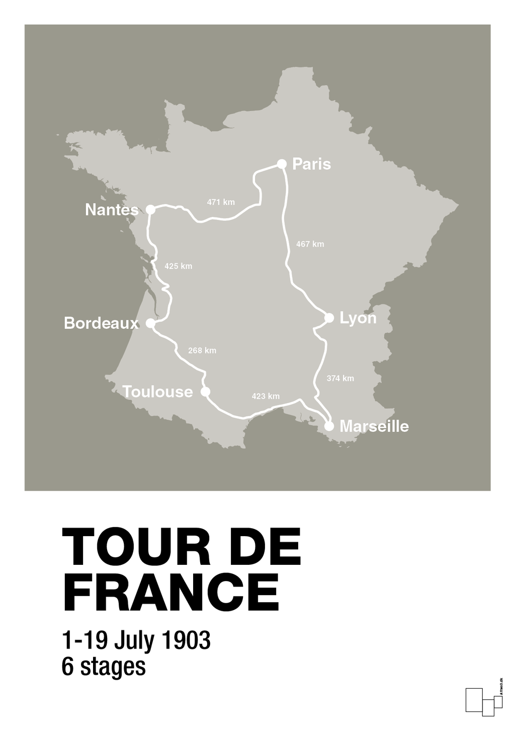 plakat: tour de france - battleship gray-Cykling-A1two3