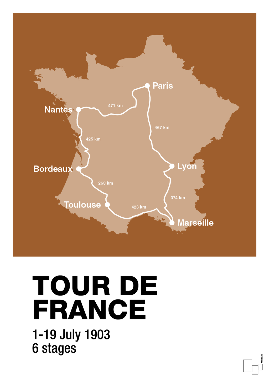 plakat: tour de france - cognac-Cykling-A1two3