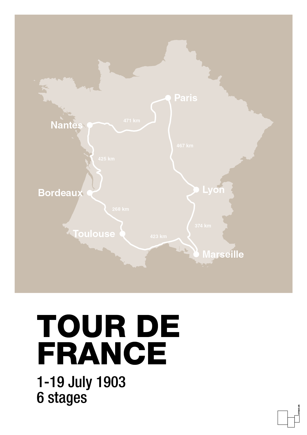 plakat: tour de france - creamy mushroom-Cykling-A1two3