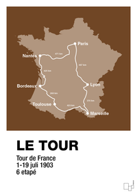 plakat: tour de france - dark brown