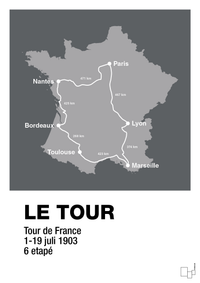 plakat: tour de france - graphic charcoal