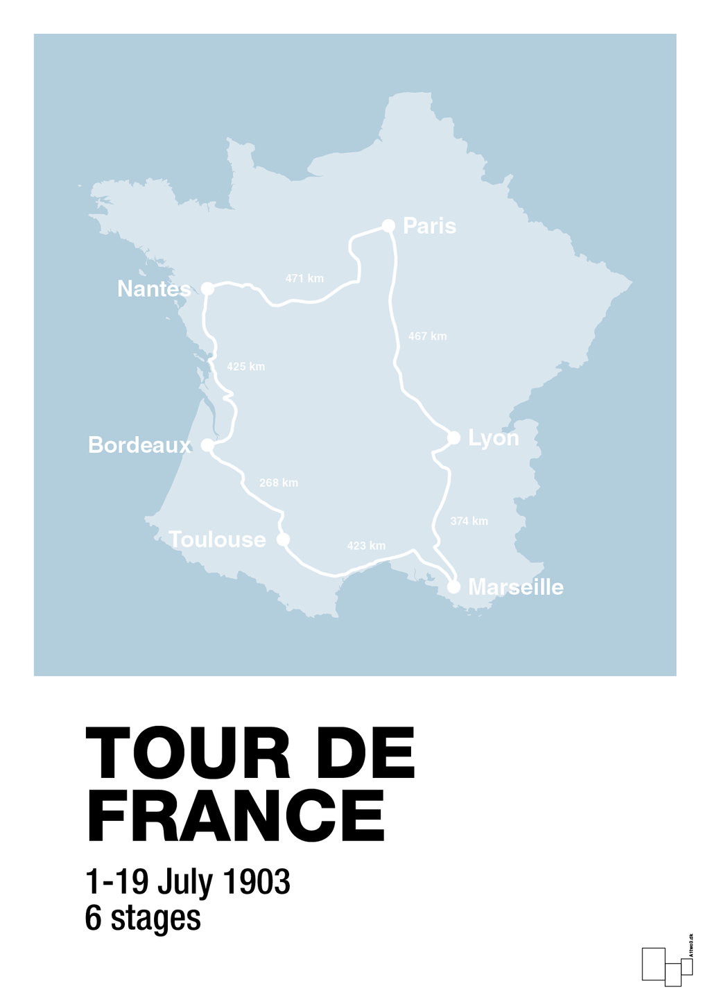plakat: tour de france - heavenly blue-Cykling-A1two3
