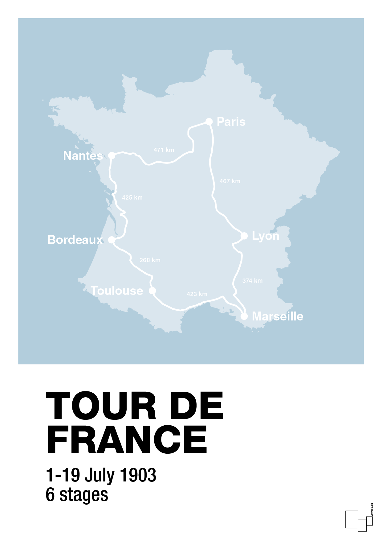 plakat: tour de france - heavenly blue-Cykling-A1two3