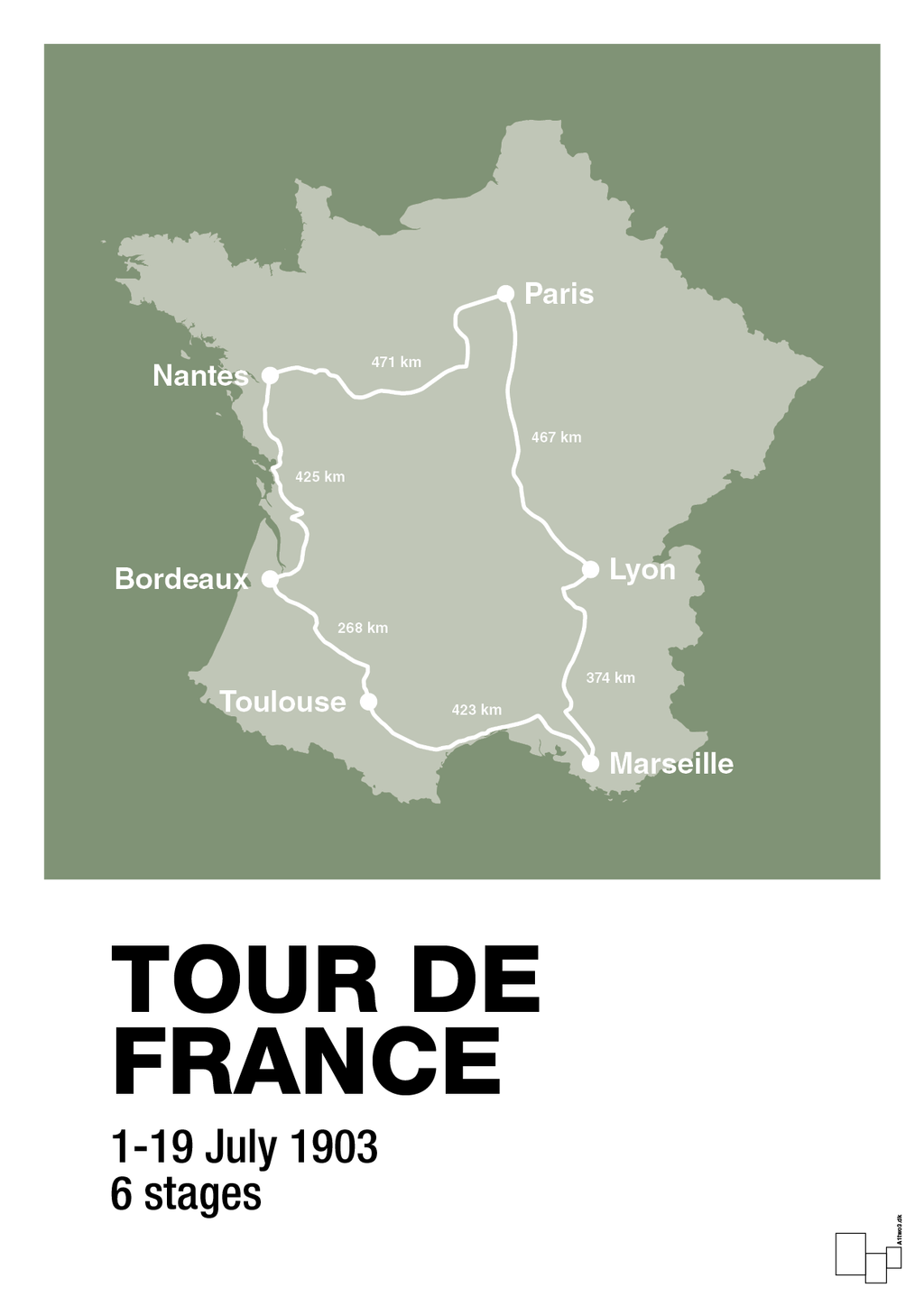 plakat: tour de france - jade-Cykling-A1two3