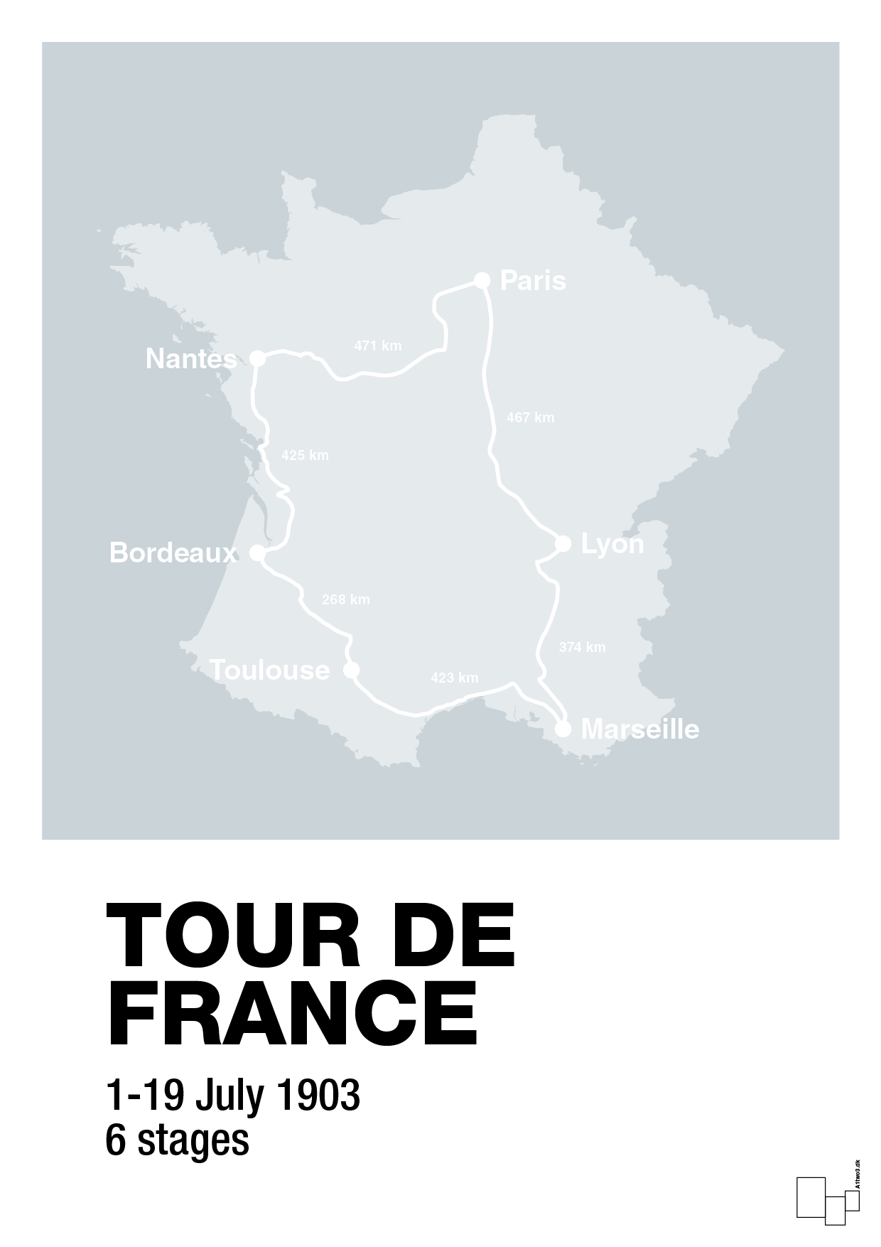 plakat: tour de france - light drizzle-Cykling-A1two3