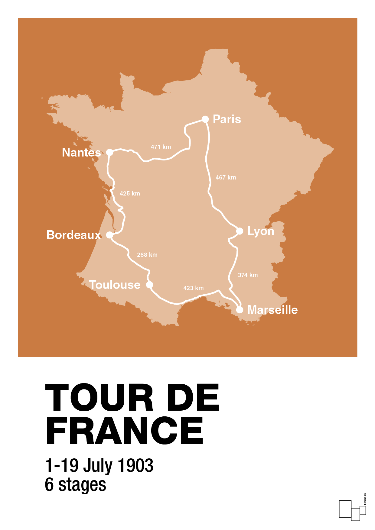 plakat: tour de france - rumba orange-Cykling-A1two3