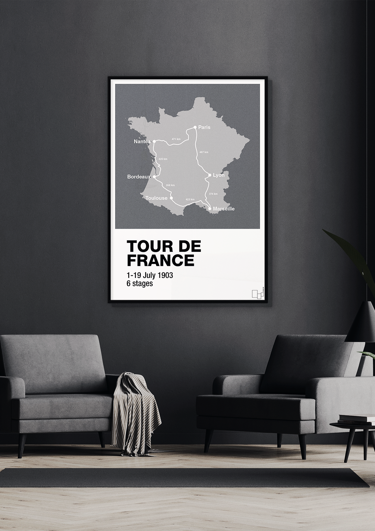 plakat: tour de france - light rose-Cykling-A1two3