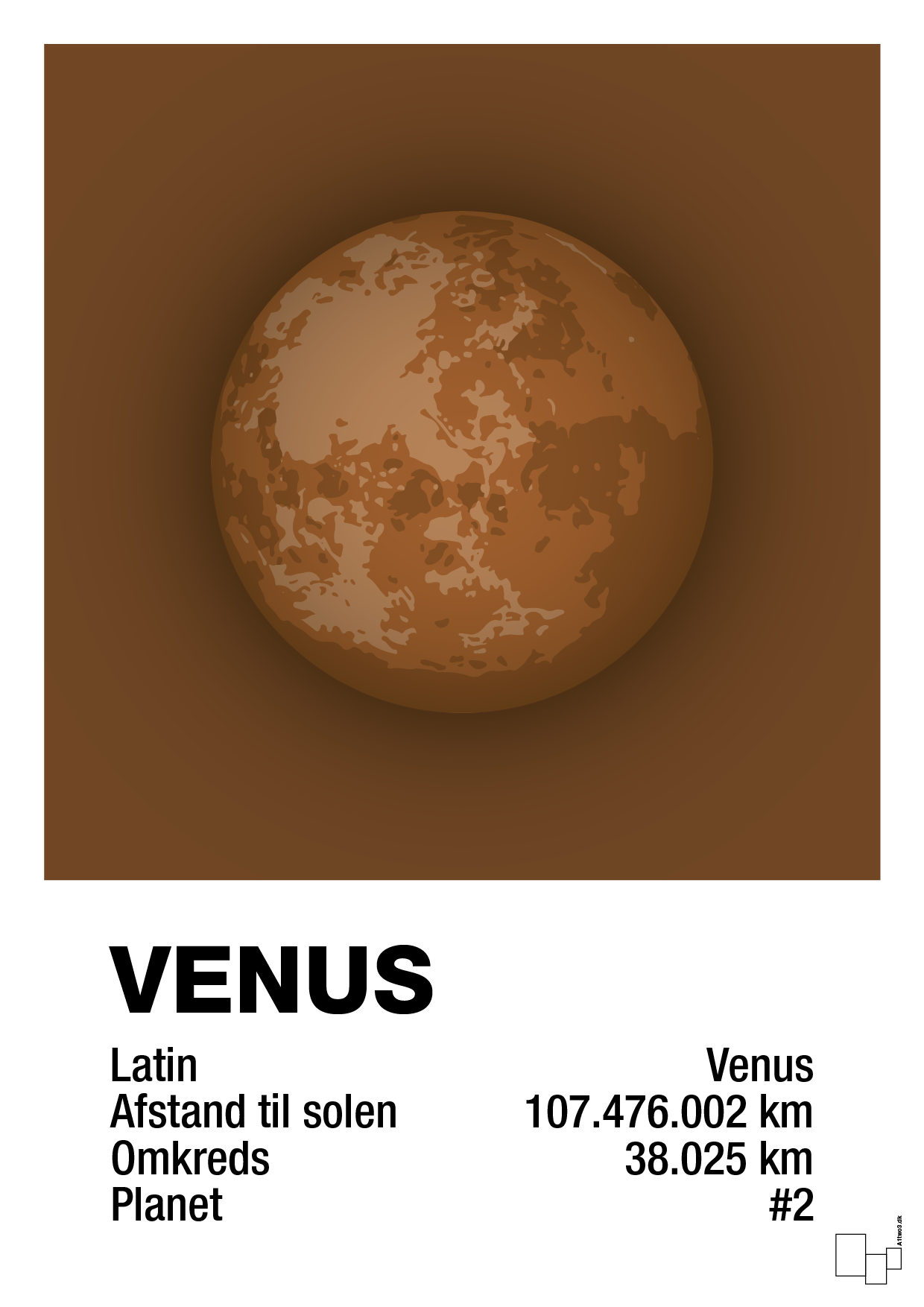 plakat: venus - dark brown-Universet-A1two3