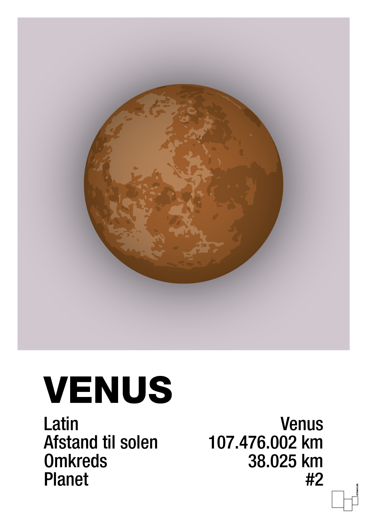 plakat: venus - dusty lilac-Universet-A1two3