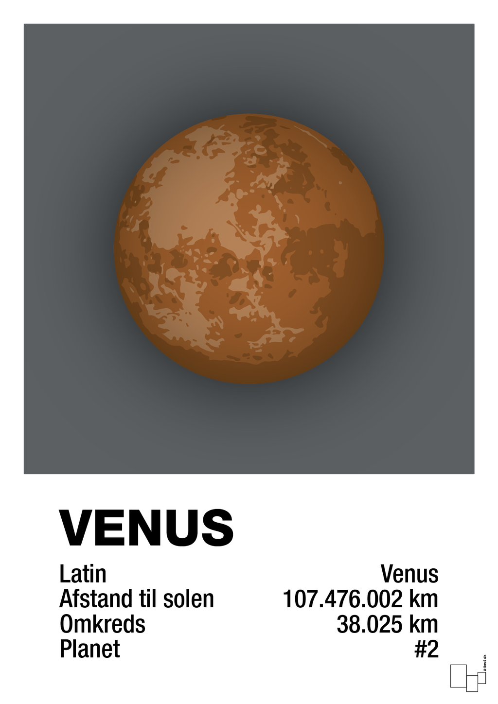 plakat: venus - graphic charcoal-Universet-A1two3