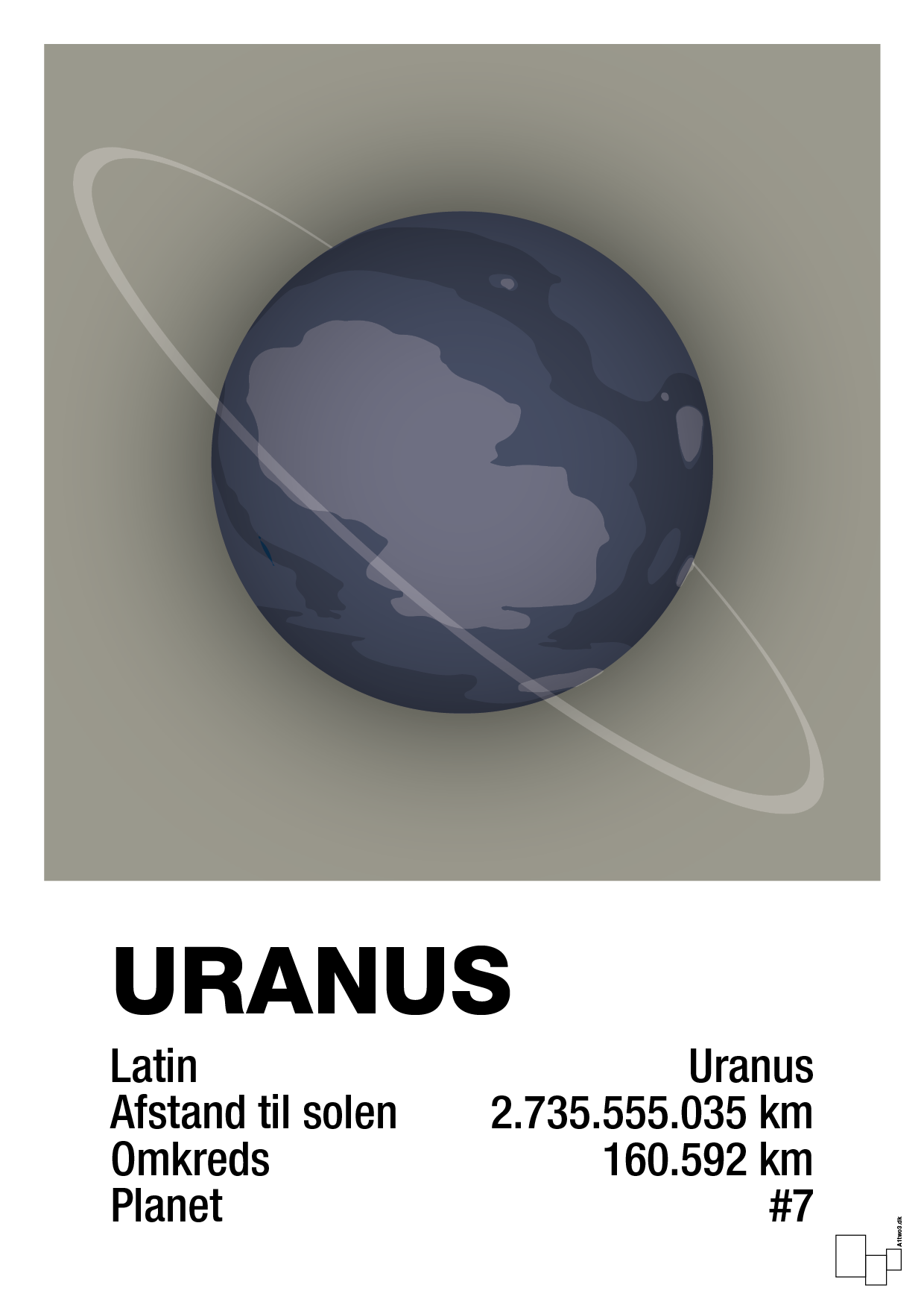 plakat: uranus - battleship gray-Universet-A1two3