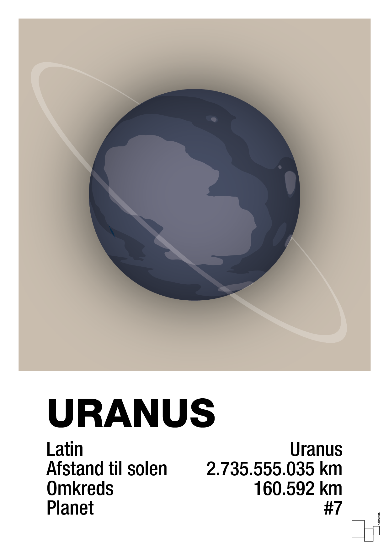 plakat: uranus - creamy mushroom-Universet-A1two3