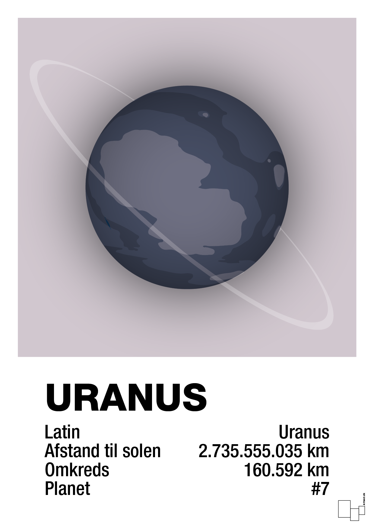 plakat: uranus - dusty lilac-Universet-A1two3