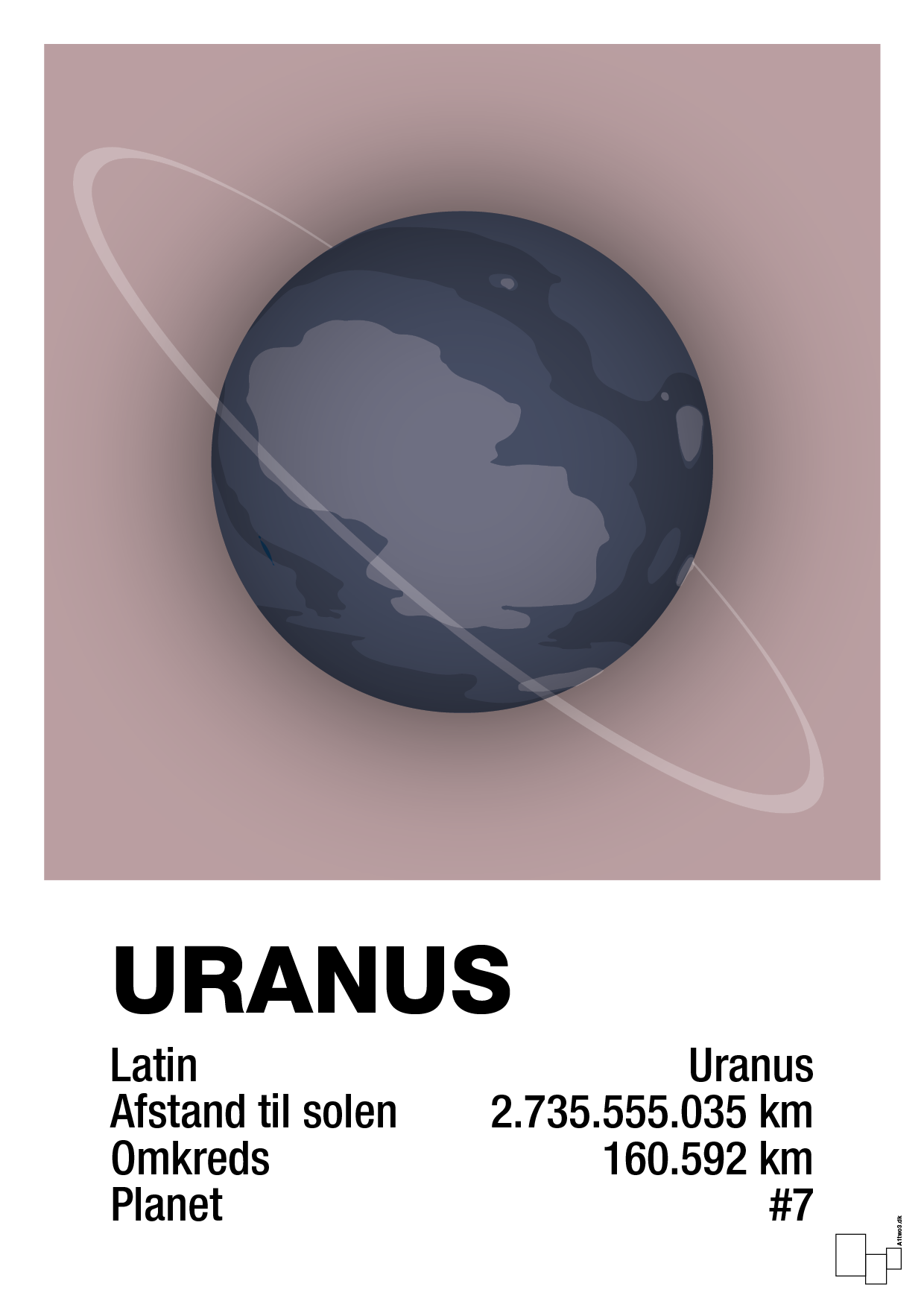 plakat: uranus - light rose-Universet-A1two3