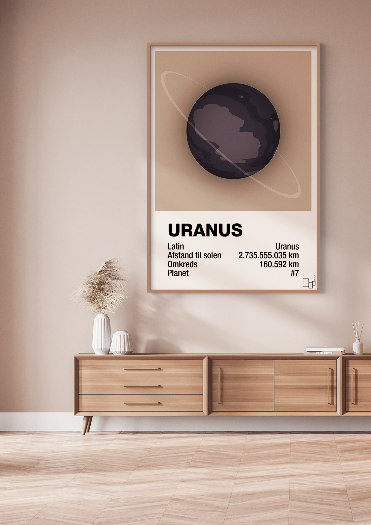 plakat: uranus - graphic charcoal-Universet-A1two3