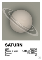 plakat: saturn - battleship gray-Universet-A1two3