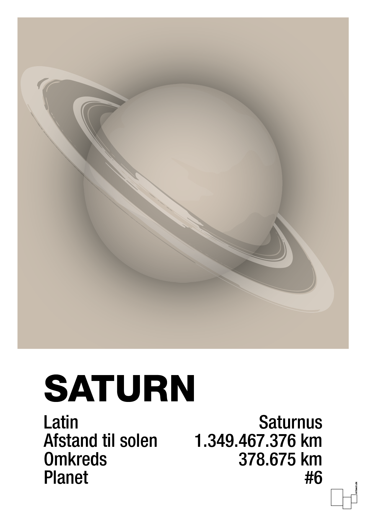 plakat: saturn - creamy mushroom-Universet-A1two3