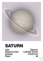 plakat: saturn - dusty lilac-Universet-A1two3