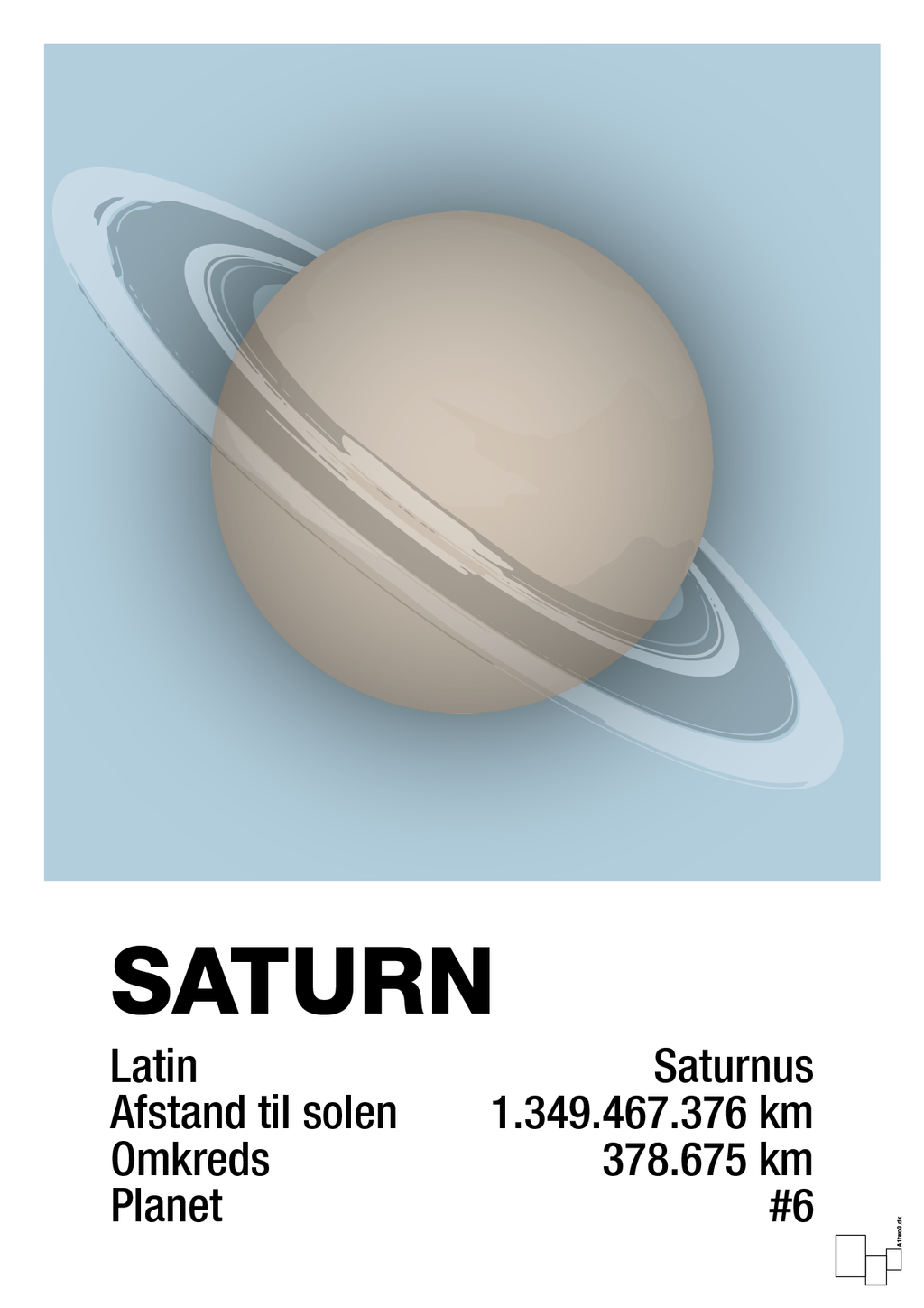 plakat: saturn - heavenly blue-Universet-A1two3