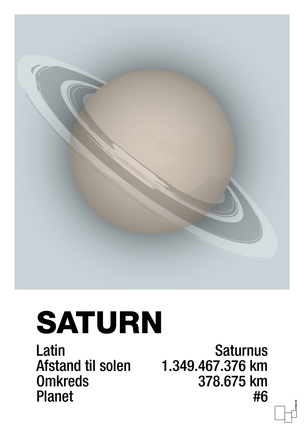 plakat: saturn - light drizzle-Universet-A1two3