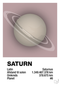 plakat: saturn - light rose-Universet-A1two3
