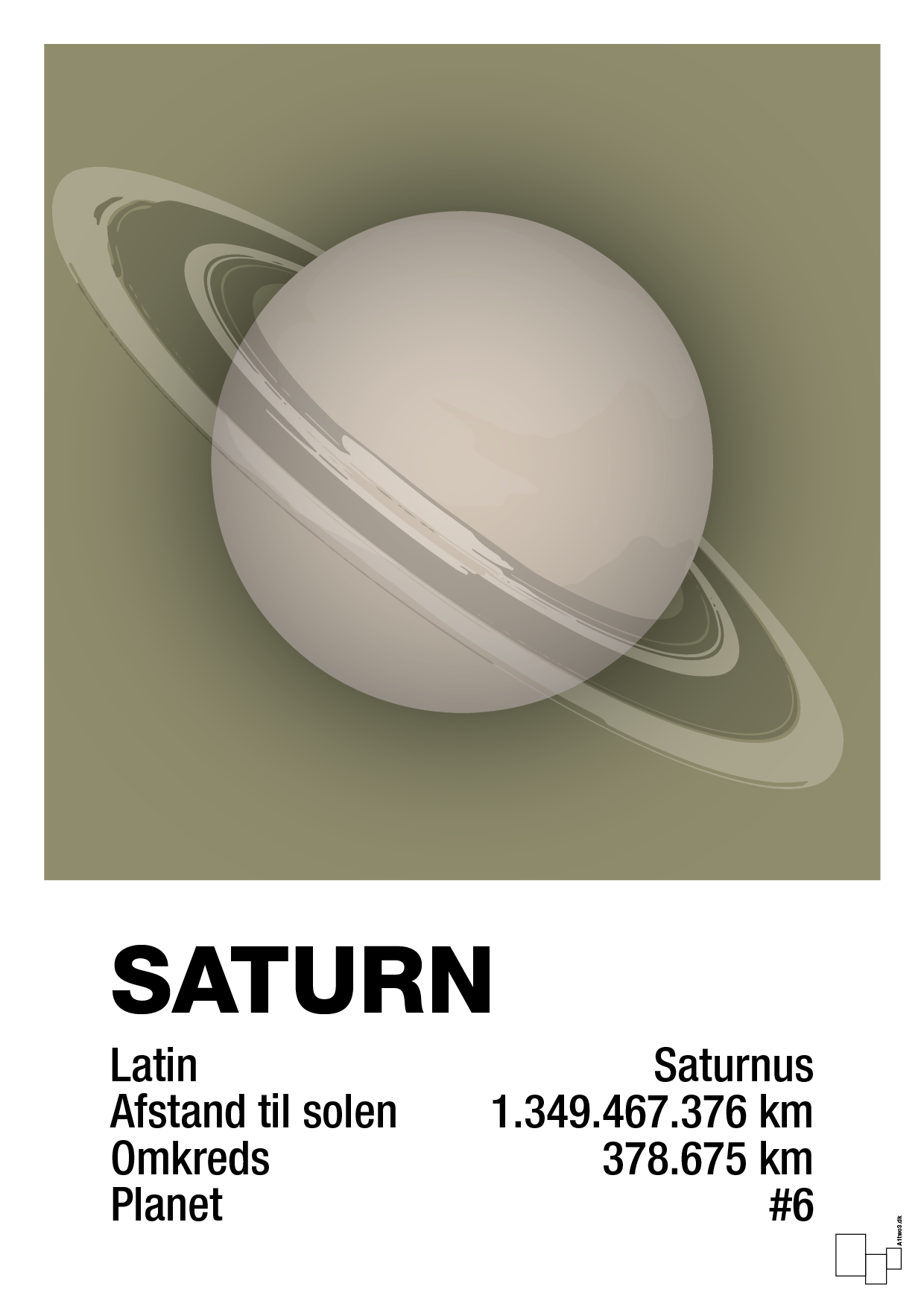 plakat: saturn - misty forrest-Universet-A1two3