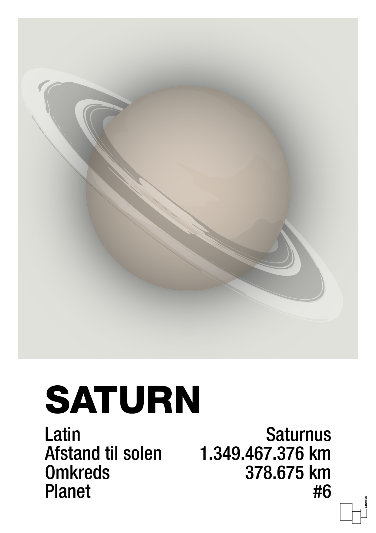 plakat: saturn - painters white-Universet-A1two3