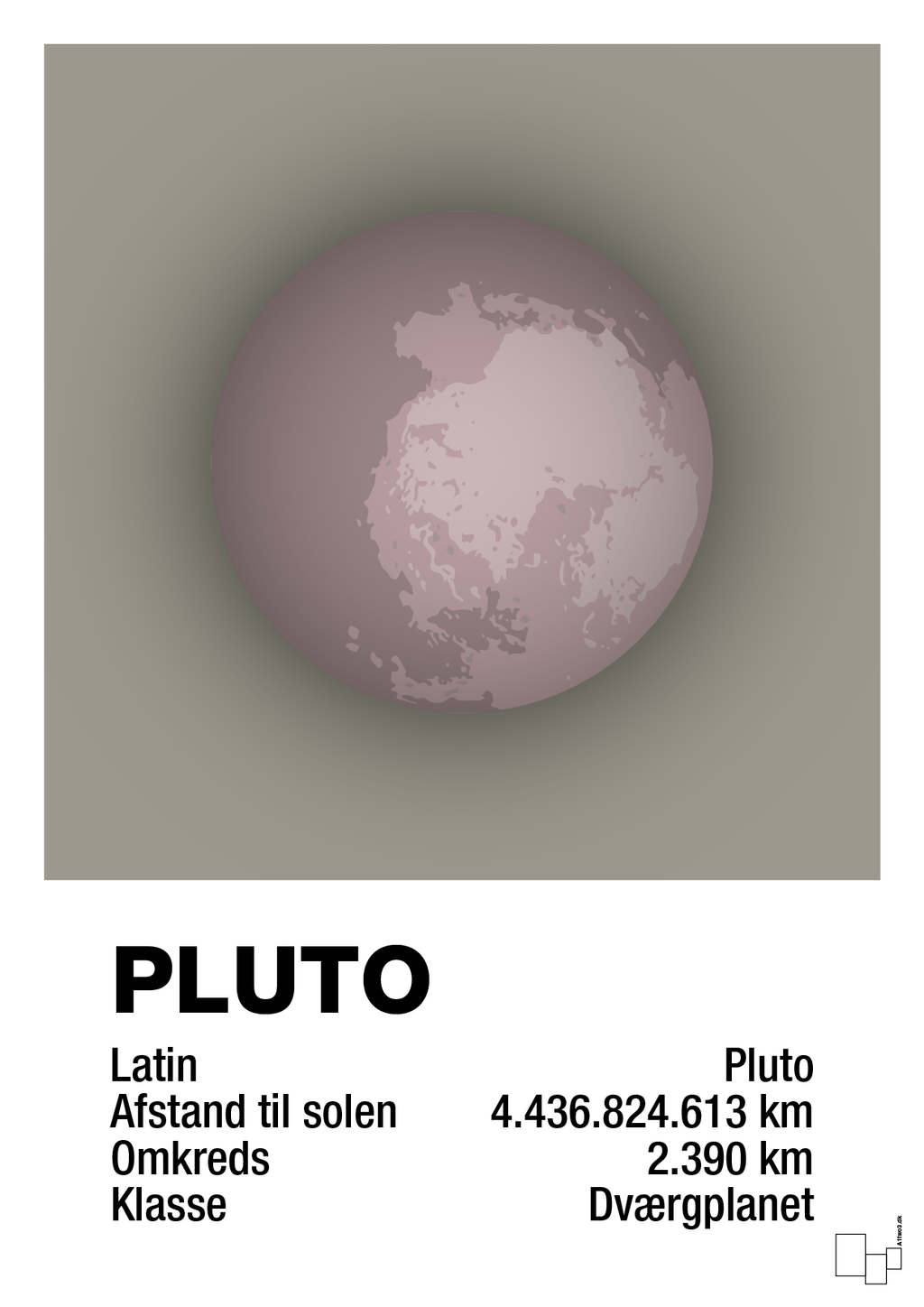 plakat: pluto - battleship gray-Universet-A1two3