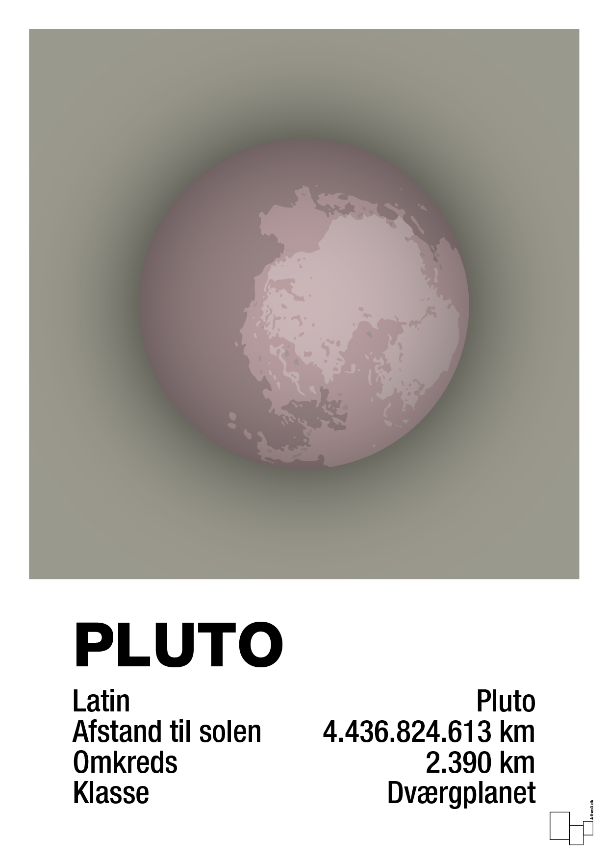 plakat: pluto - battleship gray-Universet-A1two3