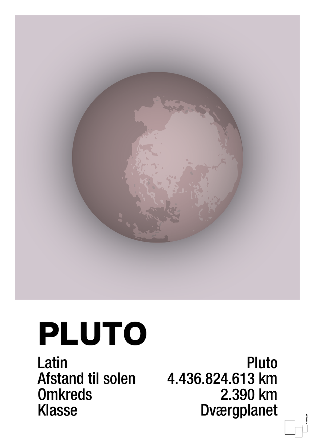 plakat: pluto - dusty lilac-Universet-A1two3