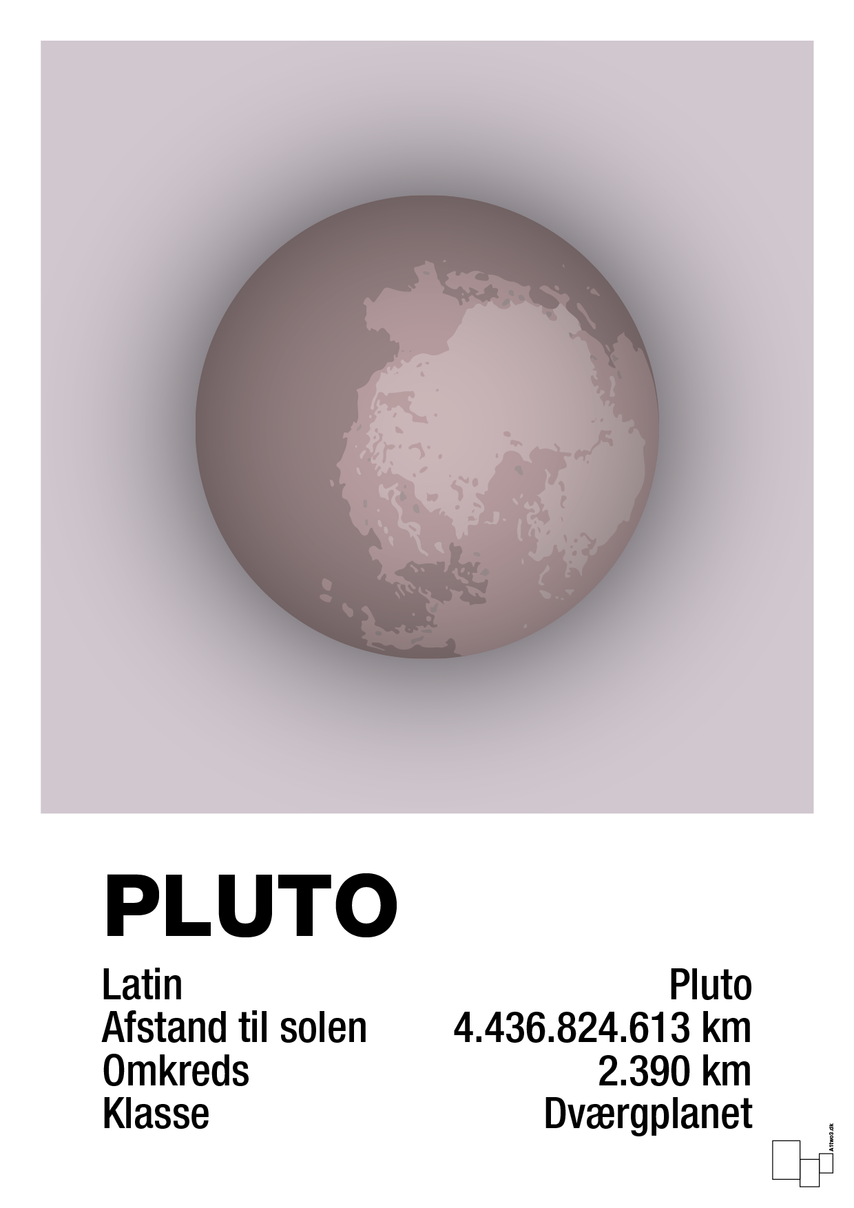plakat: pluto - dusty lilac-Universet-A1two3
