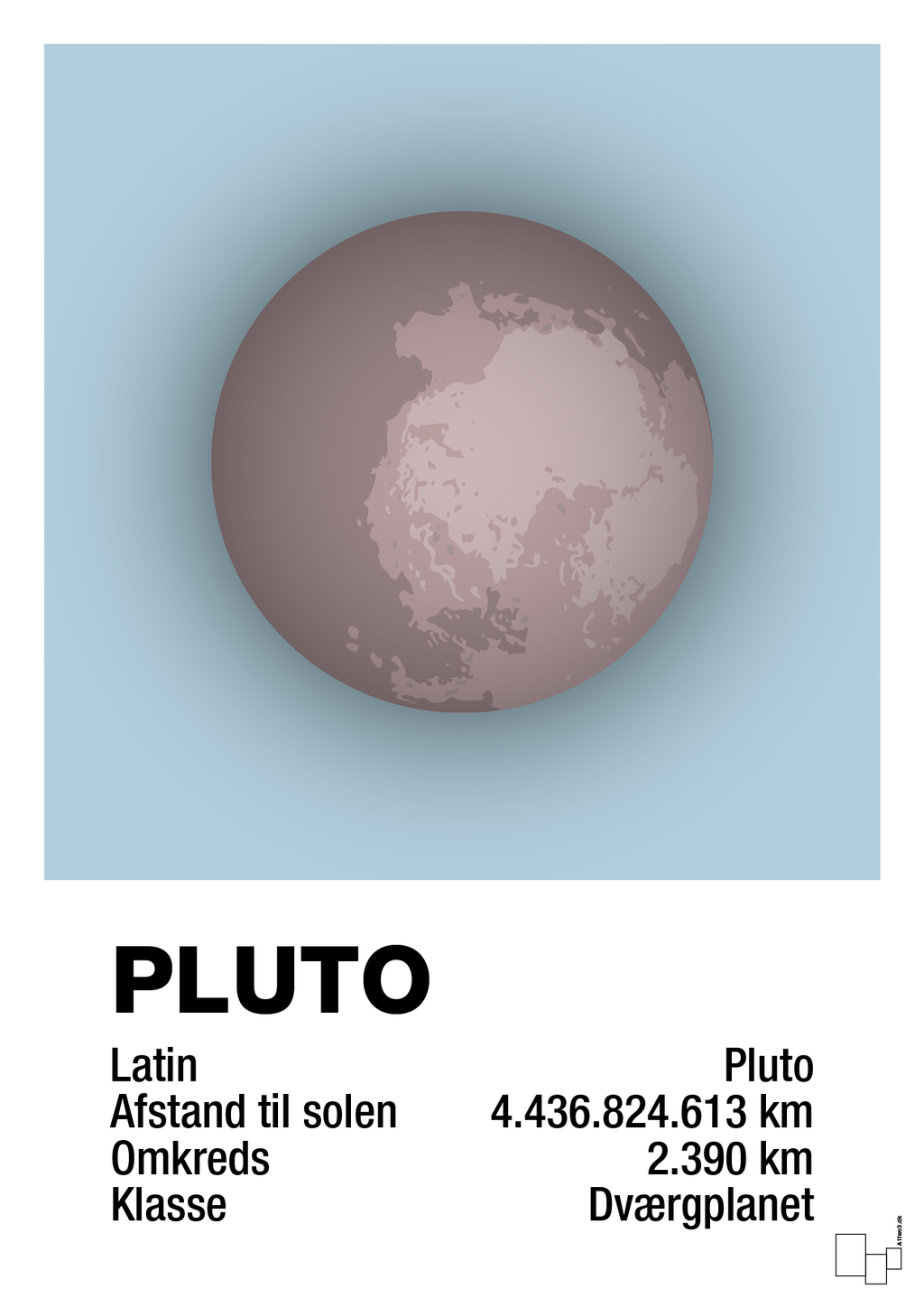 plakat: pluto - heavenly blue-Universet-A1two3