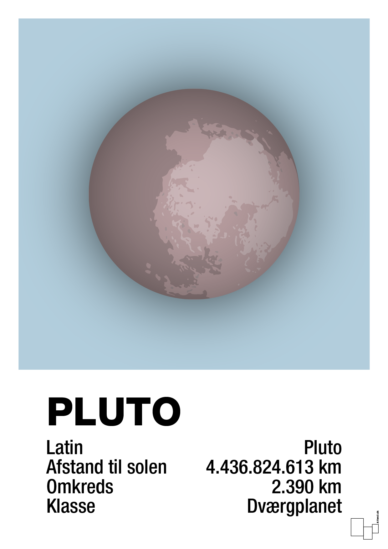 plakat: pluto - heavenly blue-Universet-A1two3