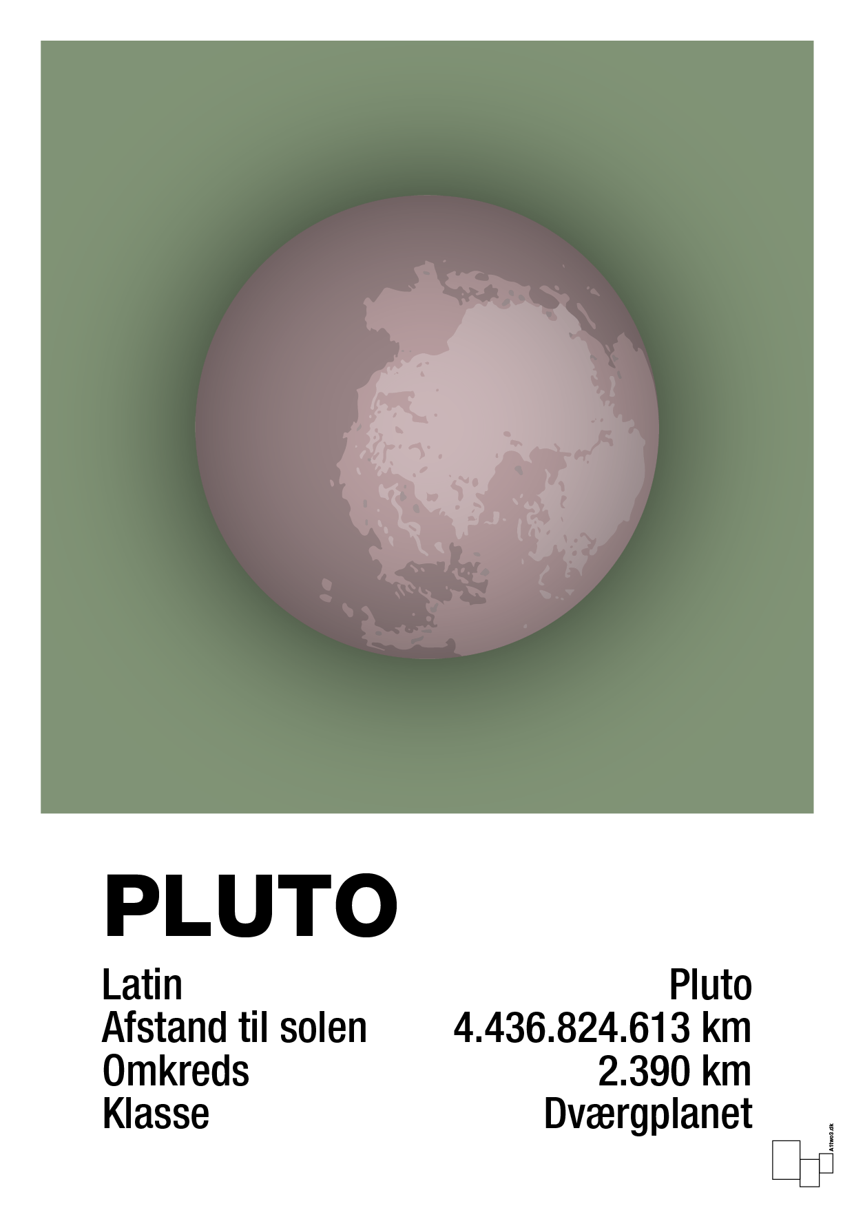 plakat: pluto - jade-Universet-A1two3