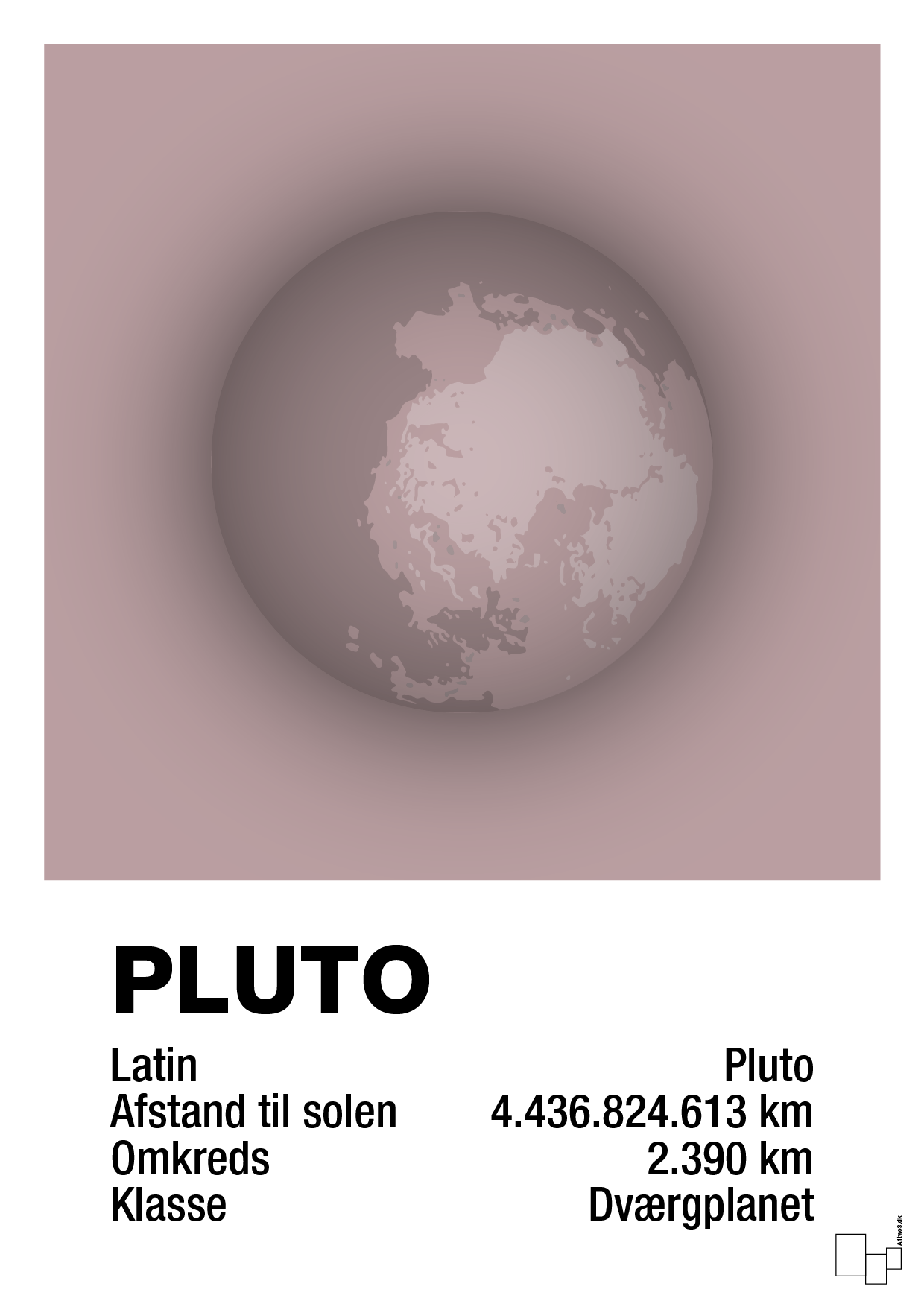 plakat: pluto - light rose-Universet-A1two3