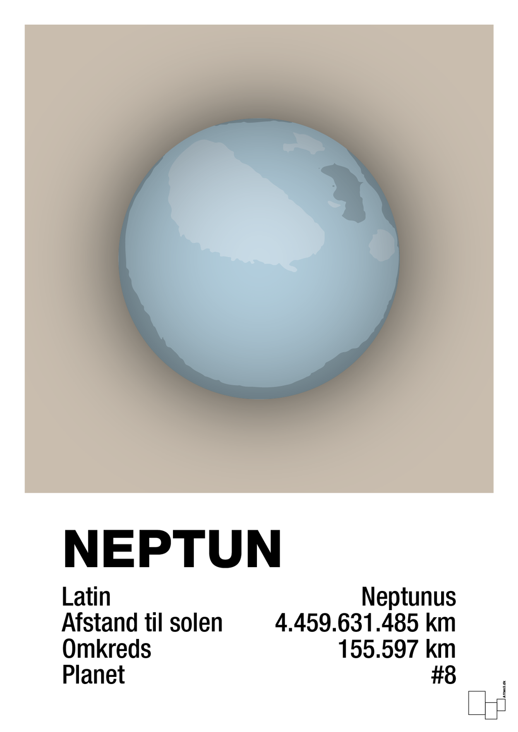 plakat: neptun - creamy mushroom-Universet-A1two3