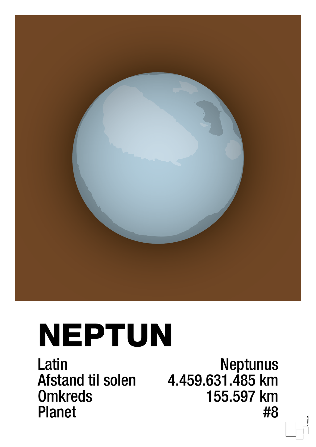 plakat: neptun - dark brown-Universet-A1two3