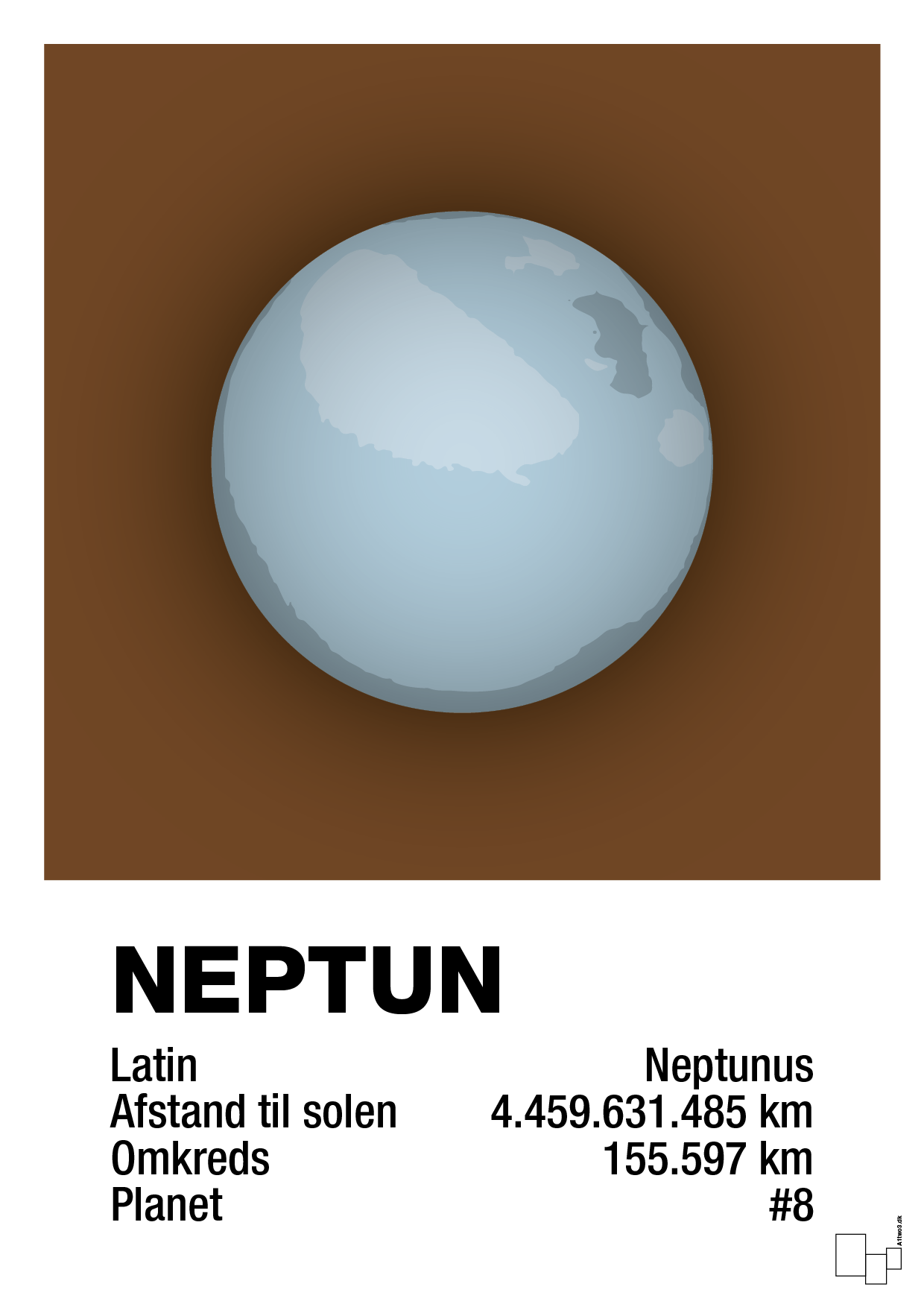 plakat: neptun - dark brown-Universet-A1two3