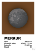 plakat: merkur - dark brown-Universet-A1two3